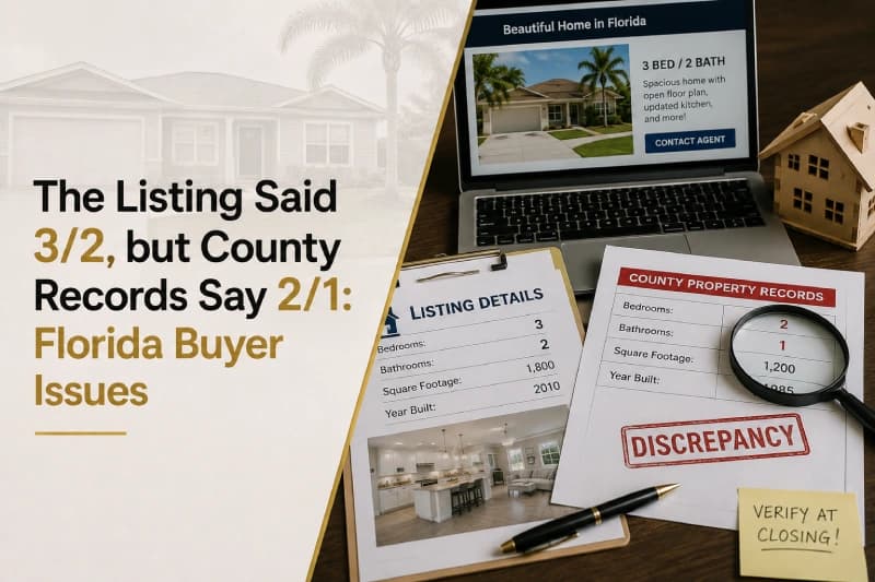 The Listing Said 3/2, but County Records Say 2/1: Florida Buyer Issues