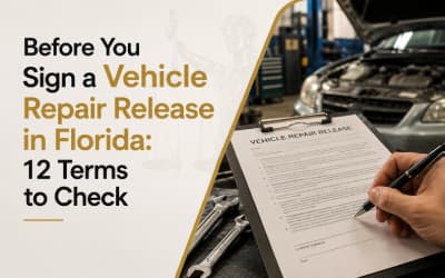 Before You Sign a Vehicle Repair Release in Florida: 12 Terms to Check